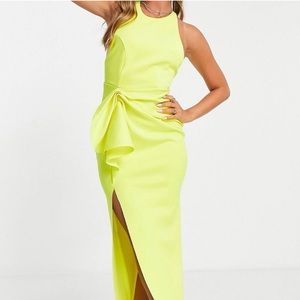 River Island Bright Yellow Scuba Dress NWT